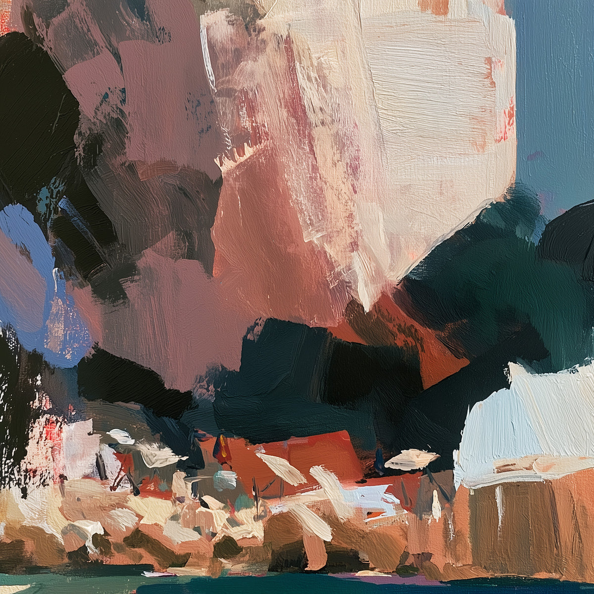 Beneath the Cliffs (Square) - Print Unframed No frame - SubTropic Art