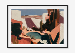 Desert Hideaway (Landscape) - Print Framed with Border Black - SubTropic Art