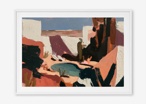 Desert Hideaway (Landscape) - Print Framed with Border White - SubTropic Art