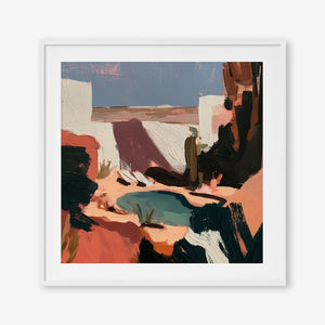 Desert Hideaway (Square) - Print Framed with Border White - SubTropic Art