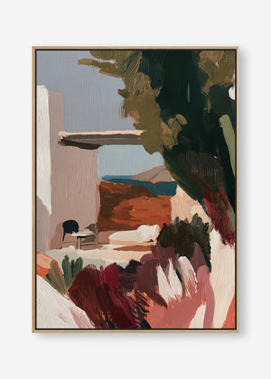 Mediterranean Moments (Portrait) - Canvas Box Framed Oak - SubTropic Art