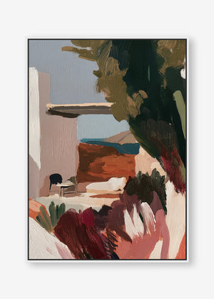Mediterranean Moments (Portrait) - Canvas Box Framed White - SubTropic Art