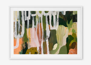 Nature Intertwined (Landscape) - Print Framed with Border White - SubTropic Art