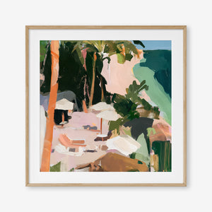 Paradise Found (Square) - Print Framed with Border Oak - SubTropic Art