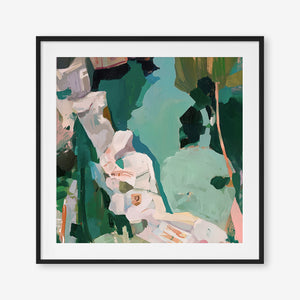 Rockpool Reverie (Square) - Print Framed with Border Black - SubTropic Art