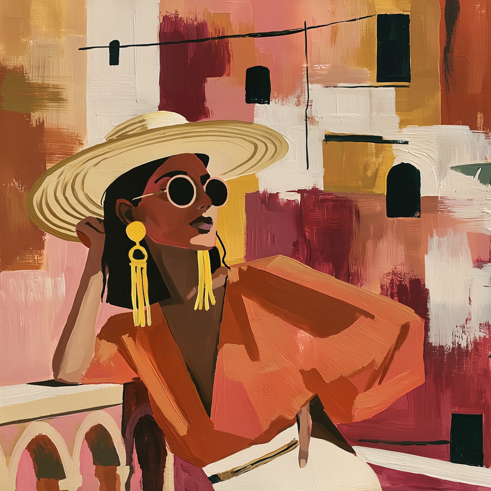 Terracotta Solitude (Square) art print - by SubTropic Art