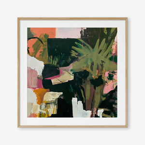Tropical Daydream (Square) - Print Framed with Border Oak - SubTropic Art
