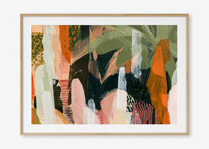 Untamed Paradise (Landscape) - Print Framed with Border Oak - SubTropic Art