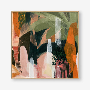 Untamed Paradise (Square) - Canvas Box Framed Oak - SubTropic Art
