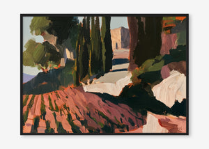 Vineyard Days (Landscape) - Print Framed Black - SubTropic Art