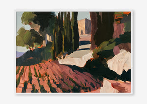Vineyard Days (Landscape) - Print Framed White - SubTropic Art