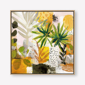 Amber Hour (Square) - Canvas Box Framed Oak - SubTropic Art