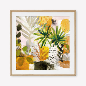 Amber Hour (Square) - Print Framed with Border Oak - SubTropic Art