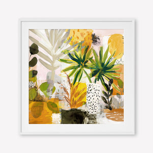 Amber Hour (Square) - Print Framed with Border White - SubTropic Art