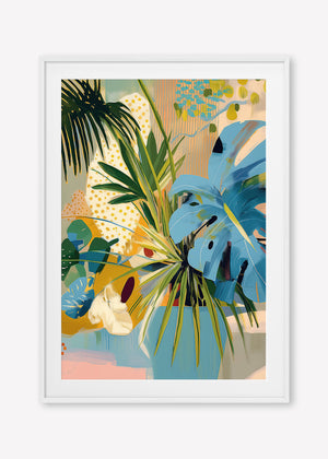 Botanic Blissfulness (Portrait) - Print Framed with Border White - SubTropic Art
