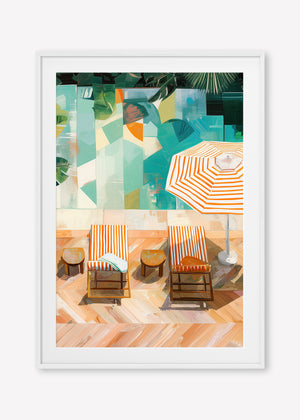 Edge of Tranquility (Portrait) - Print Framed with Border White - SubTropic Art