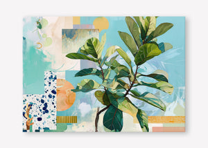 Geometric Leaf (Landscape) - Canvas Stretched No frame - SubTropic Art