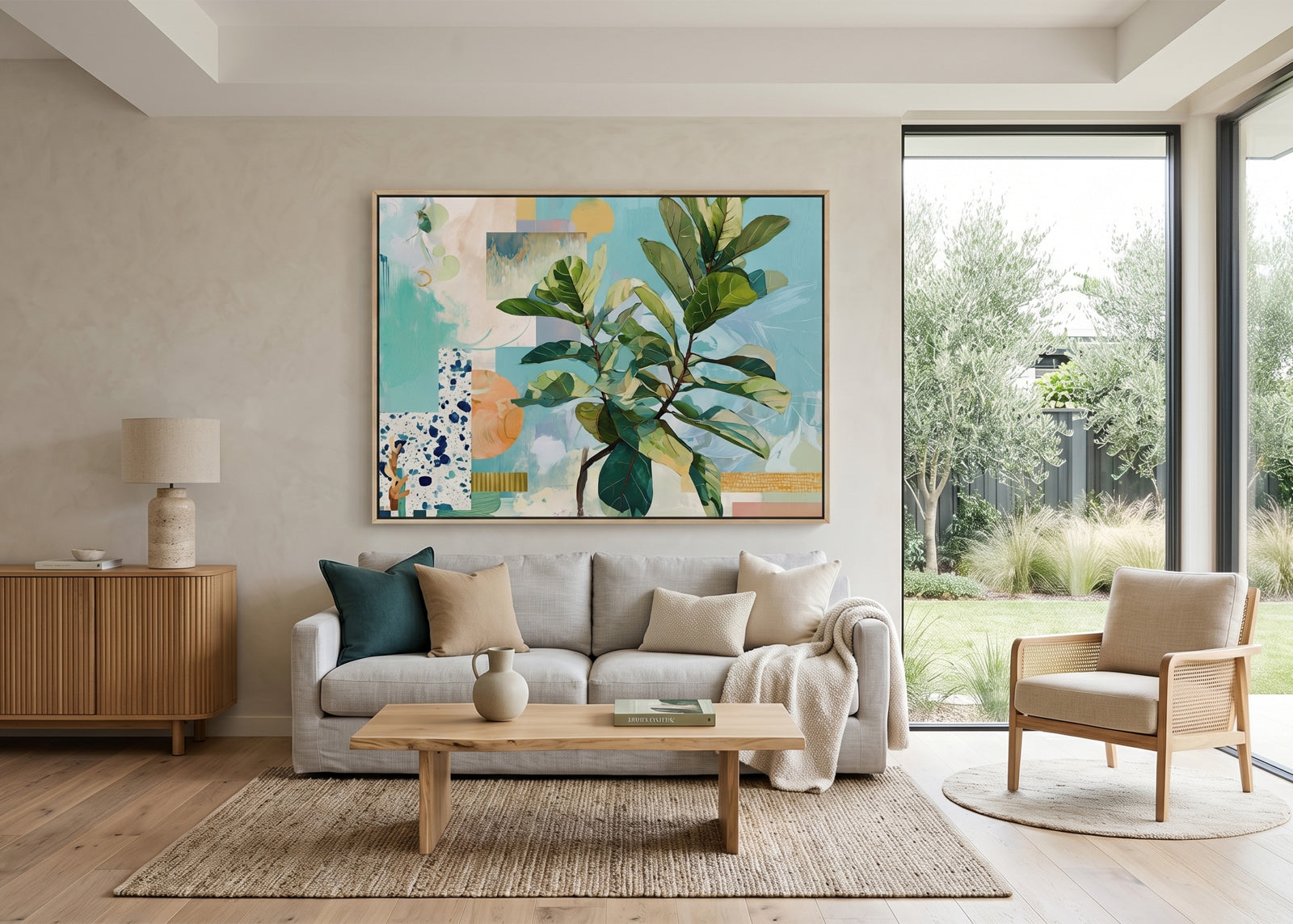 Geometric Leaf (Landscape) - - SubTropic Art