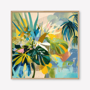 Jungle Reverie (Square) - Print Framed Oak - SubTropic Art