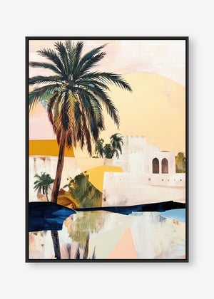 Morning Oasis (Portrait) - Canvas Box Framed Black - SubTropic Art