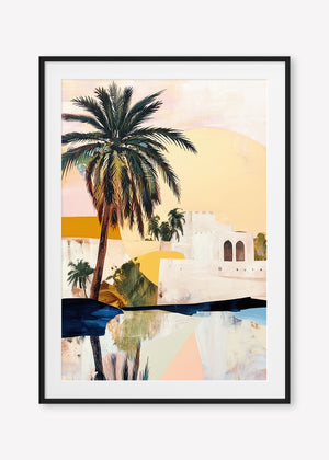 Morning Oasis (Portrait) - Print Framed with Border Black - SubTropic Art
