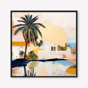 Morning Oasis (Square) - Print Framed Black - SubTropic Art