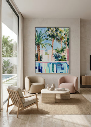 Poolside Serenity (Portrait) - - SubTropic Art