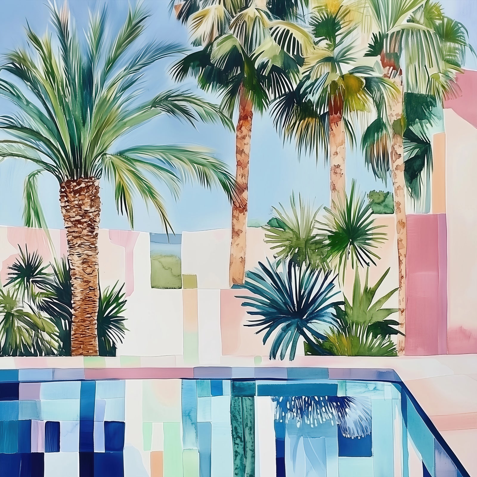 Poolside Serenity (Square)