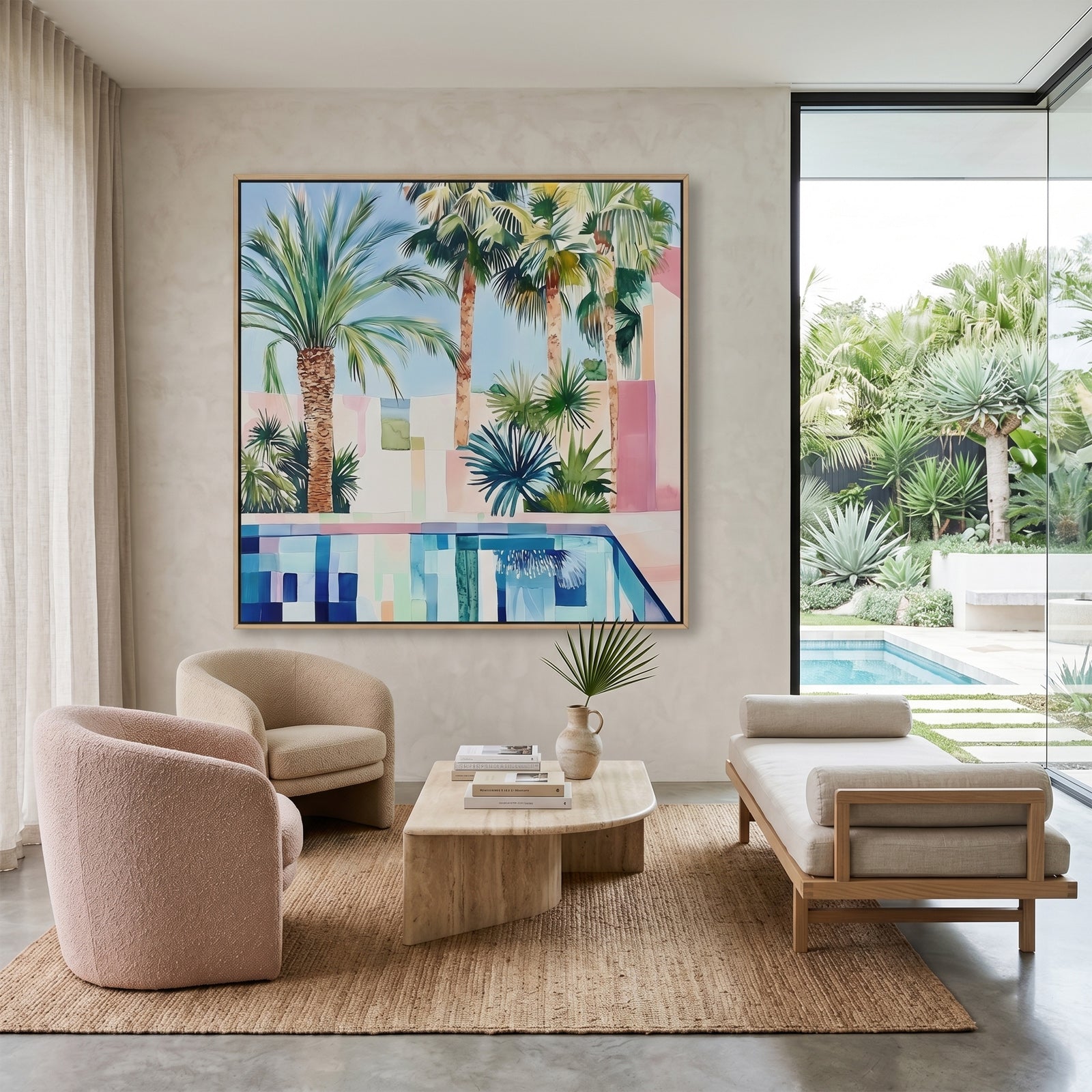 Poolside Serenity (Square) - - SubTropic Art