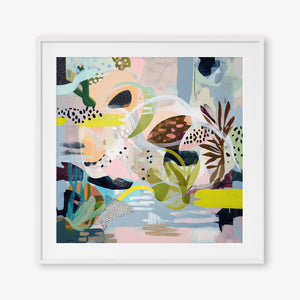 Submerged Tranquillity (Square) - Print Framed with Border White - SubTropic Art
