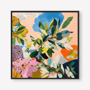 Sunset Espresso (Square) - Canvas Box Framed Black - SubTropic Art