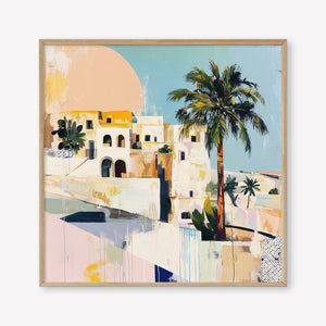 Sunset Shore (Square) - Print Framed Oak - SubTropic Art