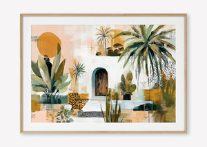 The Sanctuary (Landscape) - Print Framed with Border Oak - SubTropic Art