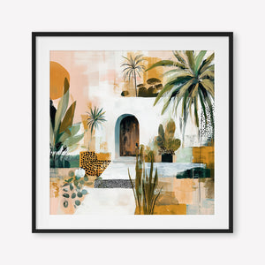 The Sanctuary (Square) - Print Framed with Border Black - SubTropic Art