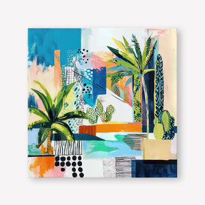 Tropical Cityscape (Square) - Canvas Stretched No frame - SubTropic Art