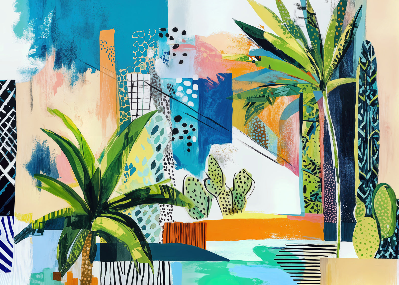 Tropical Cityscape (Landscape) - Print Unframed No frame - SubTropic Art