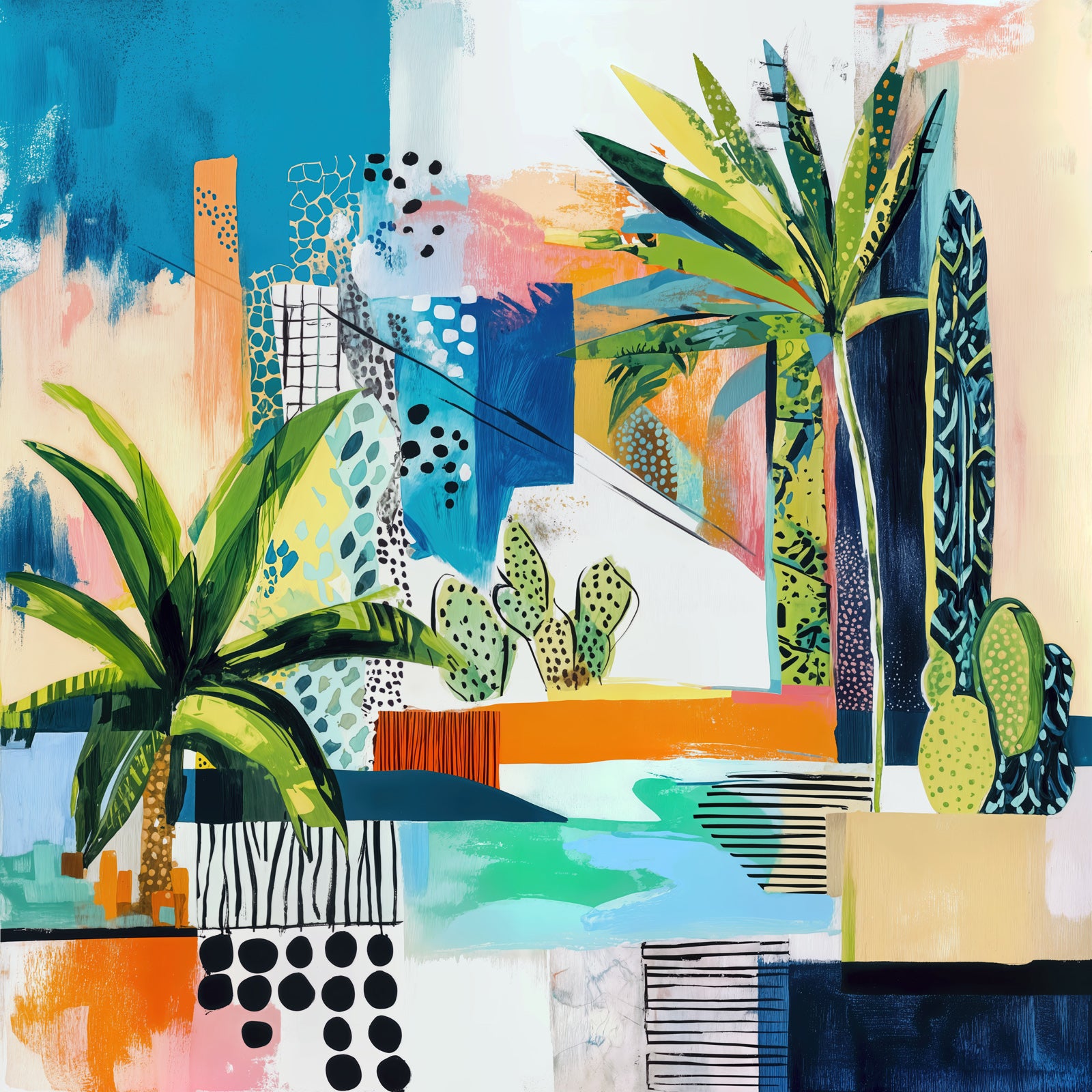 Tropical Cityscape (Square) - Print Unframed No frame - SubTropic Art