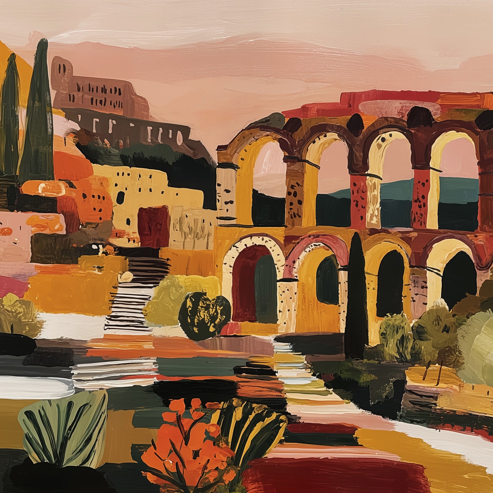 Arched in Time (Square) art print -  by SubTropic Art