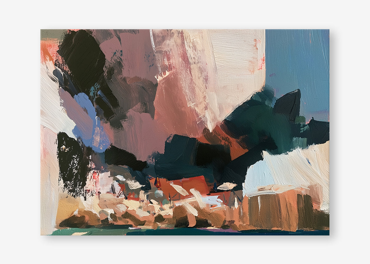 Beneath the Cliffs (Landscape) - Canvas Stretched No frame - SubTropic Art