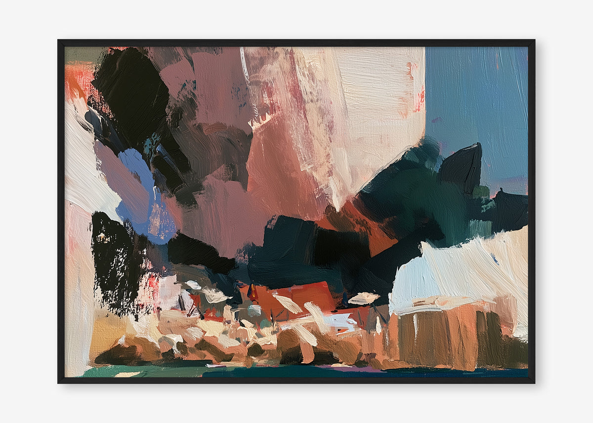 Beneath the Cliffs (Landscape) - Print Framed Black - SubTropic Art