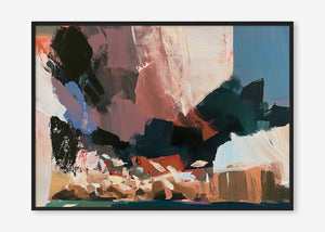 Beneath the Cliffs (Landscape) - Print Framed Black - SubTropic Art