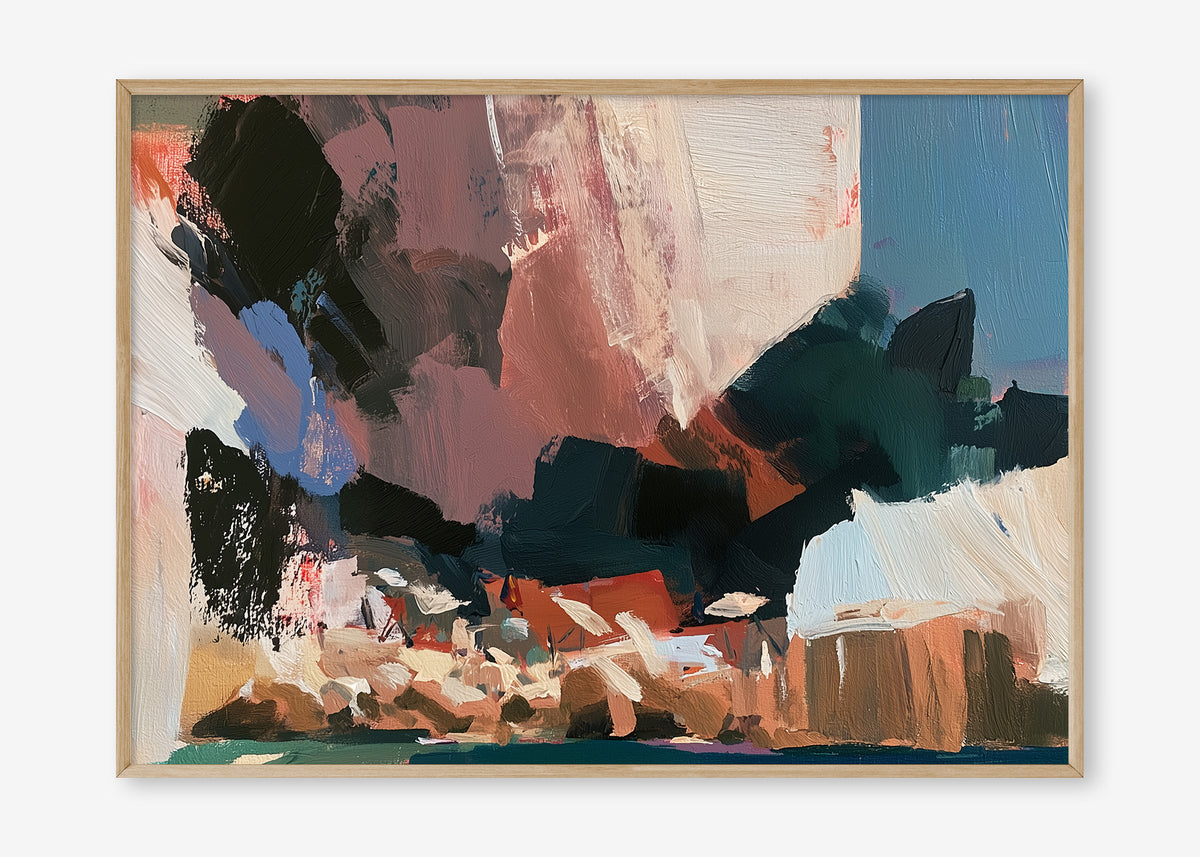 Beneath the Cliffs (Landscape) - Print Framed Oak - SubTropic Art