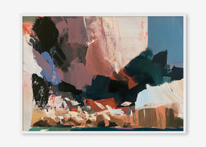 Beneath the Cliffs (Landscape) - Print Framed White - SubTropic Art