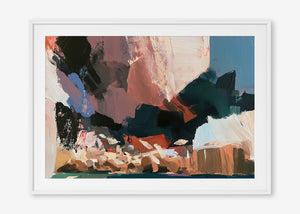 Beneath the Cliffs (Landscape) - Print Framed with Border White - SubTropic Art