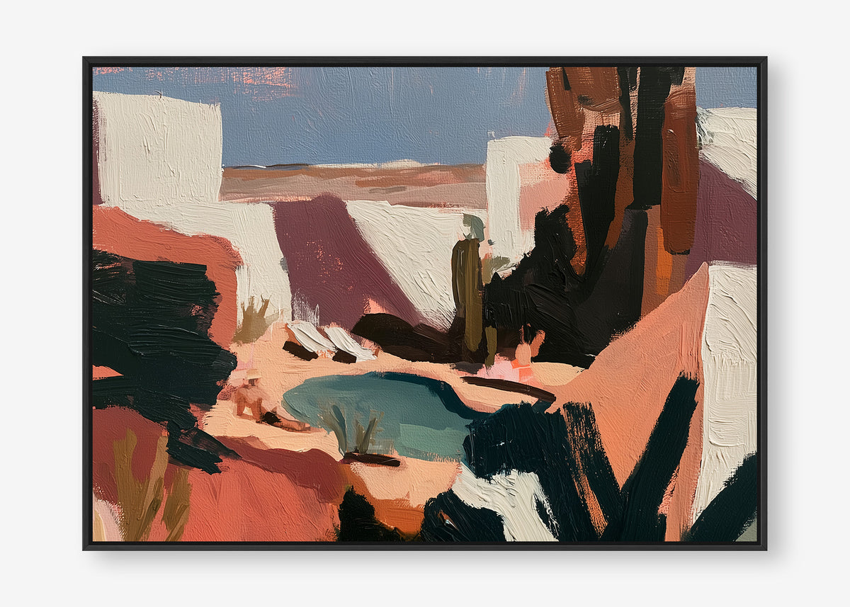 Desert Hideaway (Landscape) - Canvas Box Framed Black - SubTropic Art