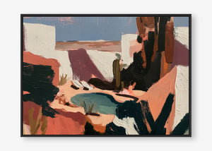 Desert Hideaway (Landscape) - Canvas Box Framed Black - SubTropic Art