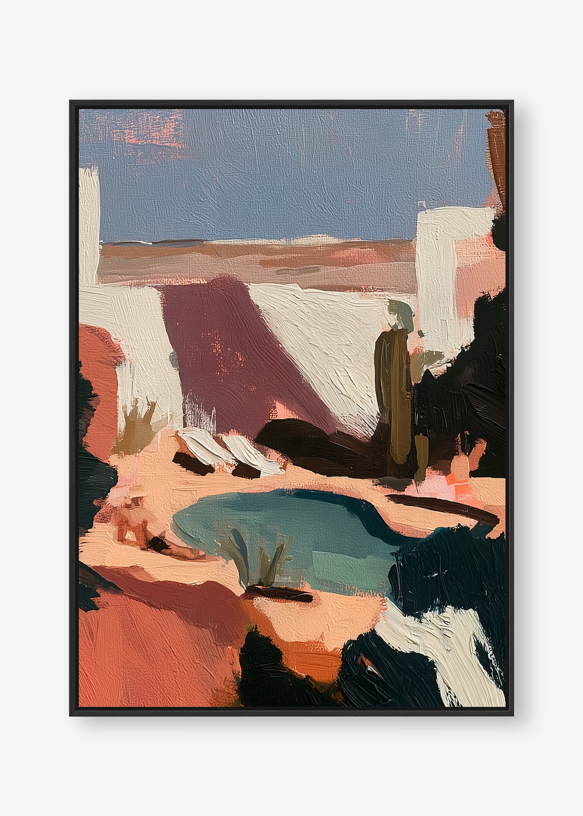 Desert Hideaway (Portrait) - Canvas Box Framed Black - SubTropic Art