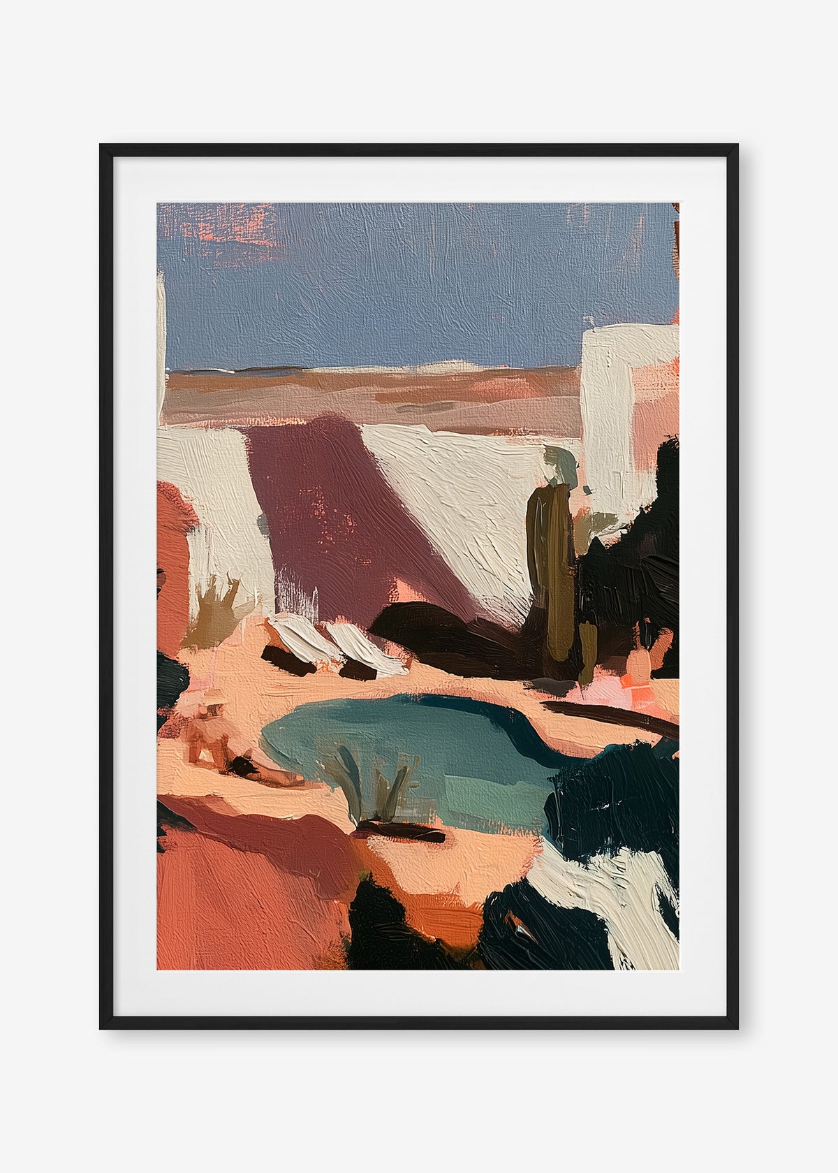 Desert Hideaway (Portrait) - Print Framed with Border Black - SubTropic Art