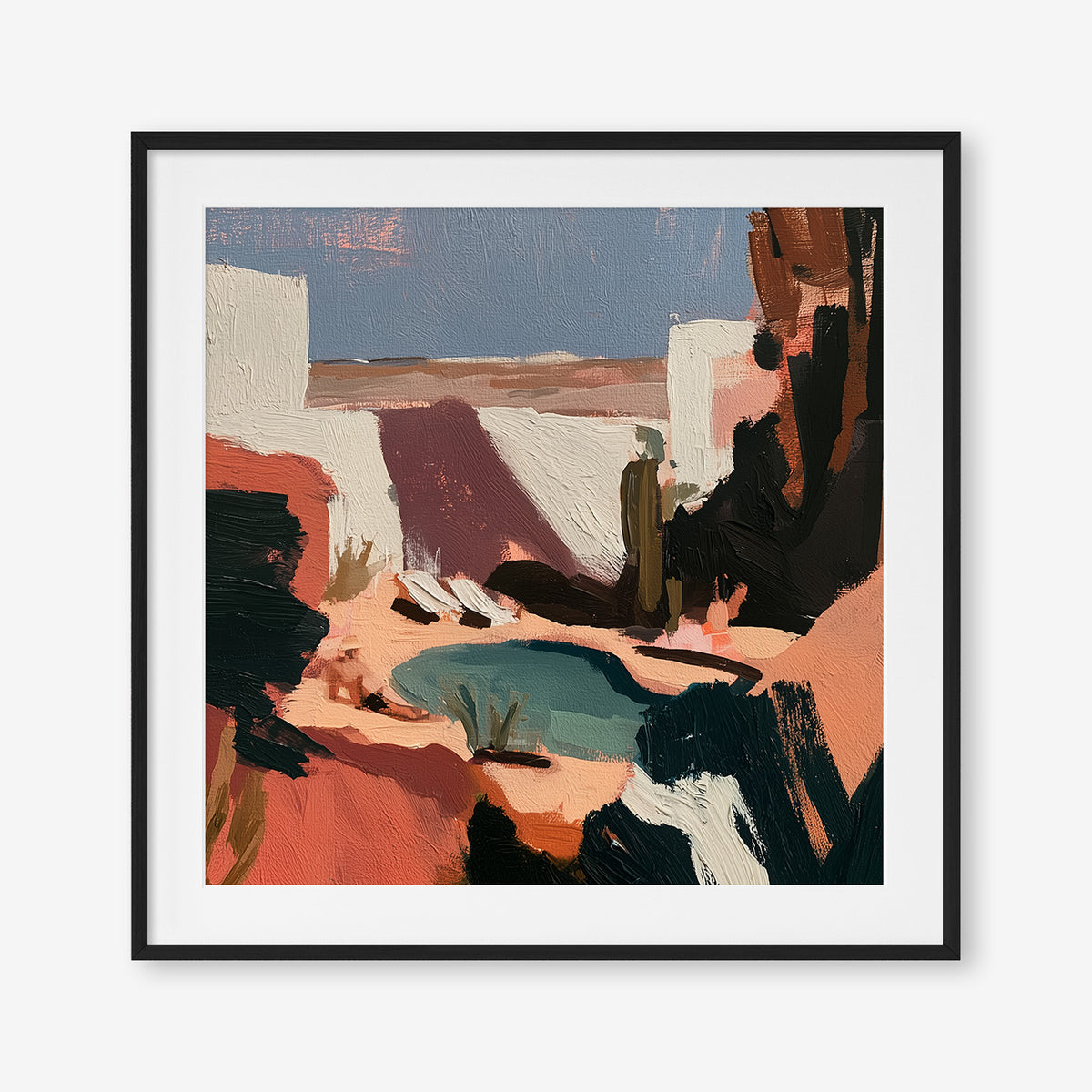 Desert Hideaway (Square) - Print Framed with Border Black - SubTropic Art