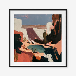 Desert Hideaway (Square) - Print Framed with Border Black - SubTropic Art